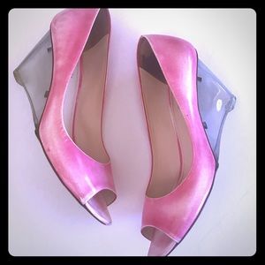 Prada Peeptoe Wedge with Lucite Heel